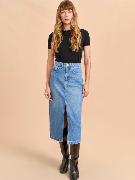 La Ligne Dresses & Skirts - La Ligne Kate Midi Denim Skirt